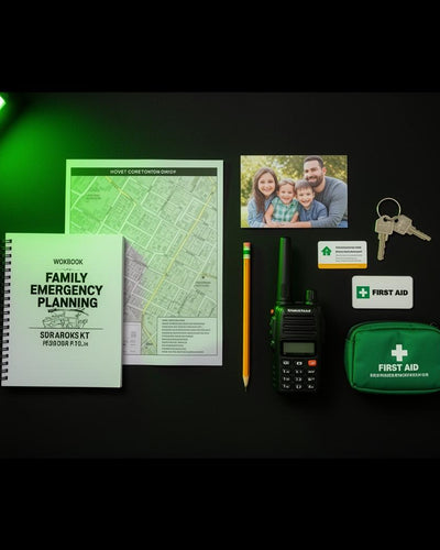Family Emergency Plan workbook — household preparedness document by Grid Down Gear
