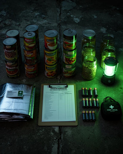 Prep Inventory Tracker — black coil-bound book with phosphor green stencil title